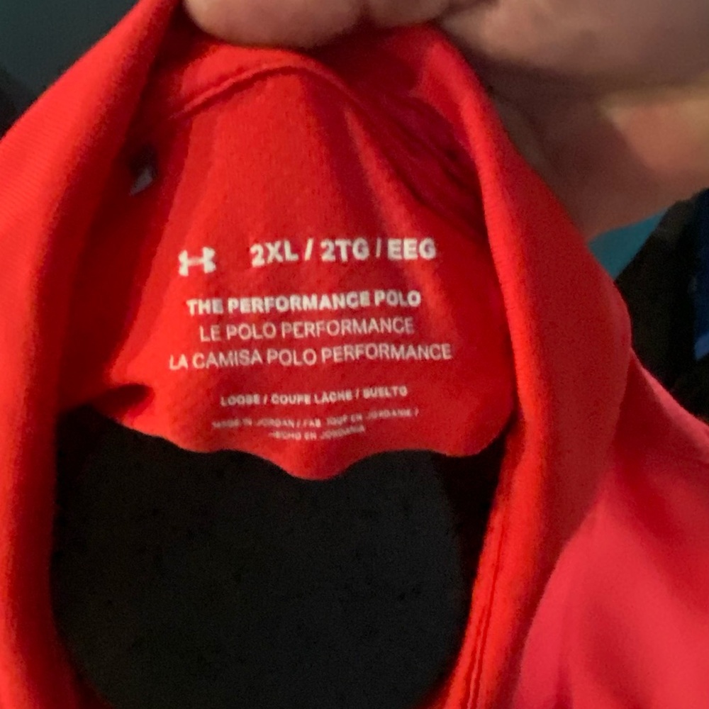 Men’s Under Armour Red Performance Polo Shirt Size 2XL Used Ex Condition - Picture 3 of 3